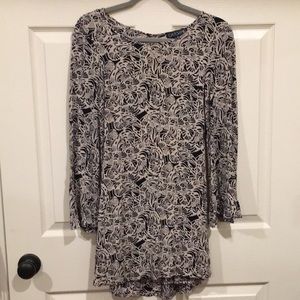 Tan and black patterned shift dress